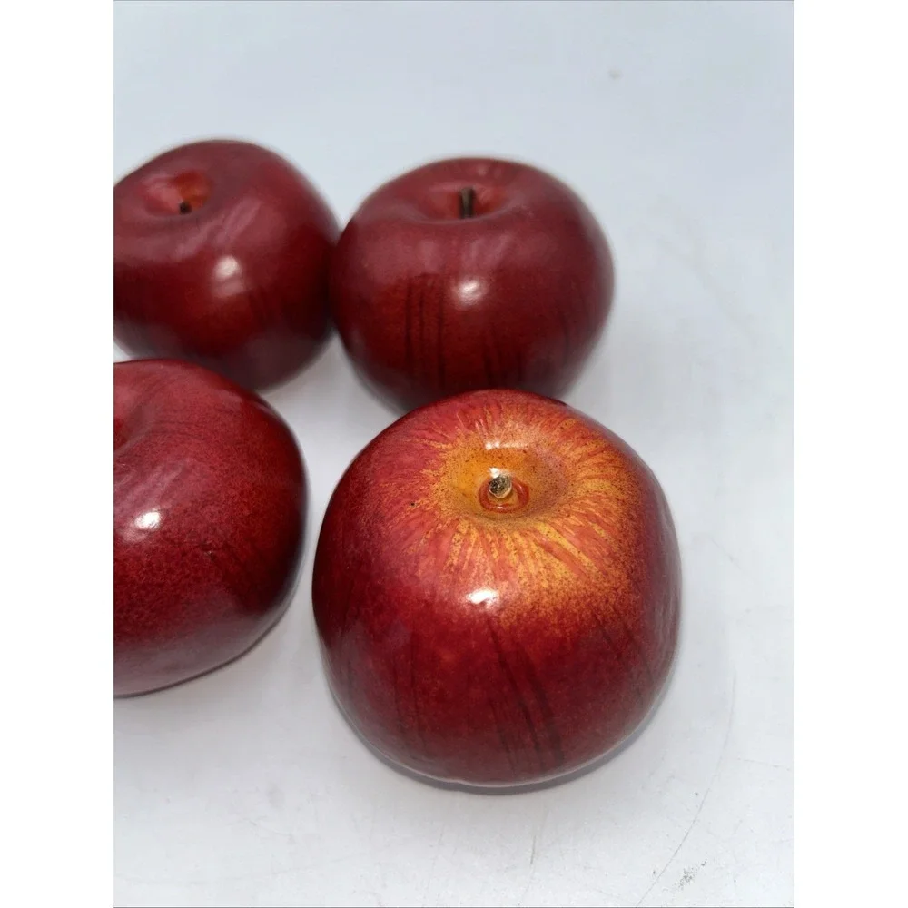 Vintage Mixed Lot 9 Apples Artificial Realistic Faux Fruit Home Decor Staging